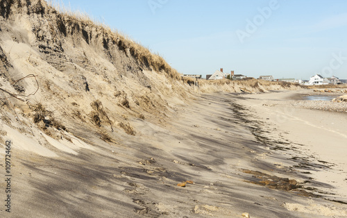 Fototapeta Beach erosion on Cape Cod Bay