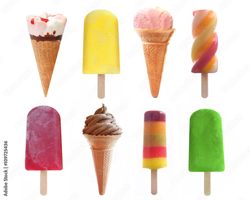 Ice cream and ice lolly selection