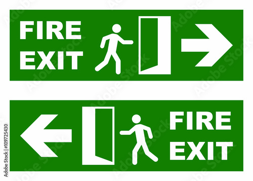 Emergency fire exit sign