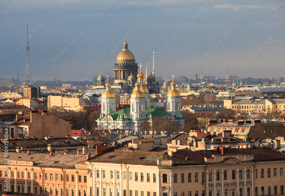 Bird eye view of Saint Petersburg, Russia.