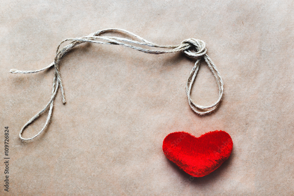 concept hangman knot with plush red heart concept hangman knot with plush red heart