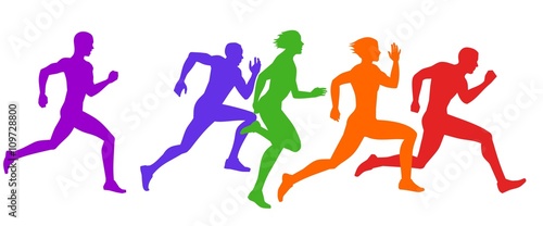 runner silhouettes, colorful