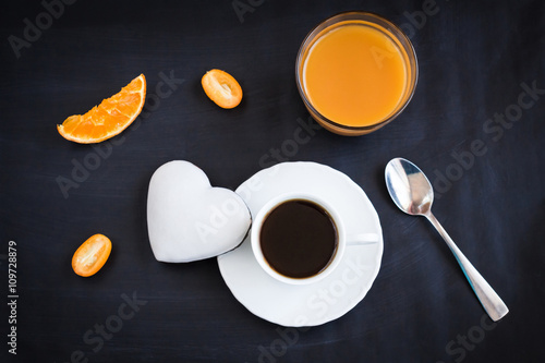 breakfast on a black background