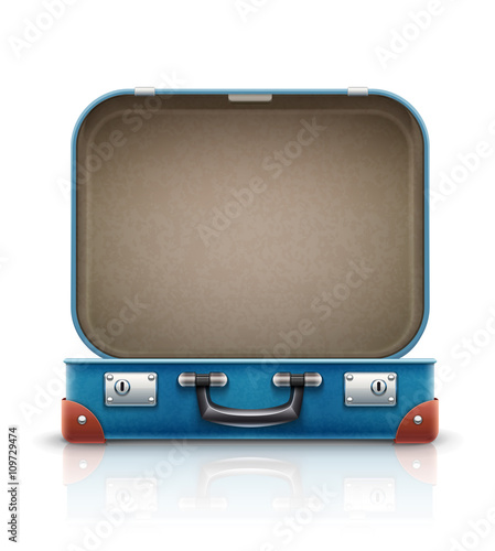 Open old retro vintage suitcase for travel eps10 vector illustration
