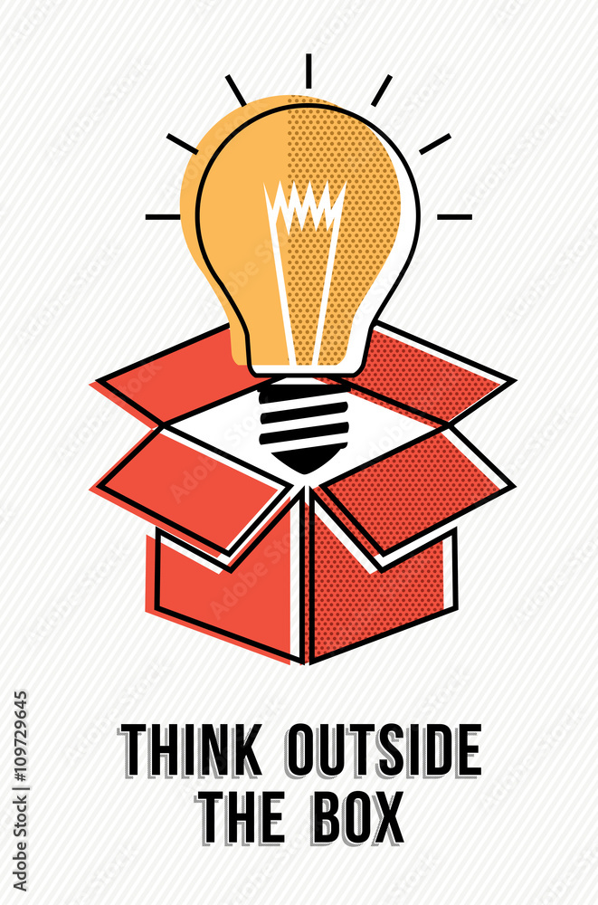 Think outside the box powerful ideas concept Think outside the box powerful ideas concept