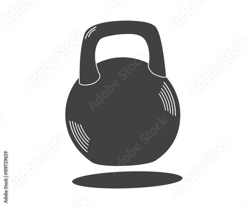 Monochrome kettlebell icon