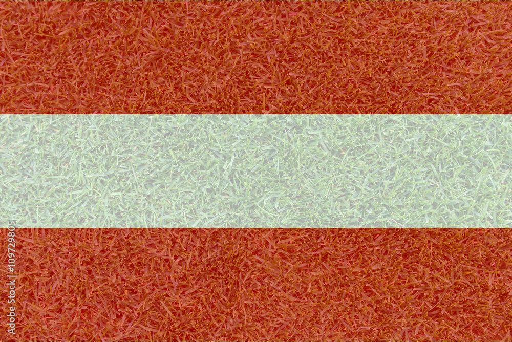 Fototapeta premium Football field textured by Austria national flag on euro 2016