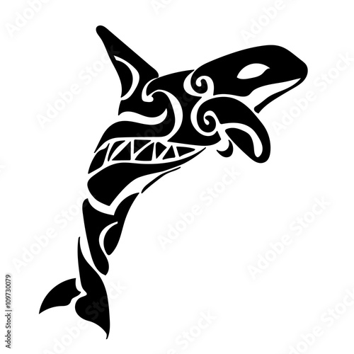shark tattoo Polynesia Maori vector