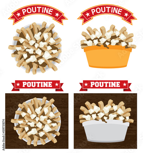 Poutine canadian food illustration