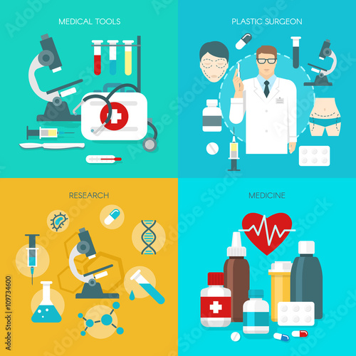 Flat Medicine Icon Set 