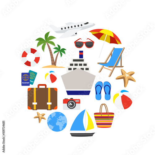 Vacation Decorative Icons Set