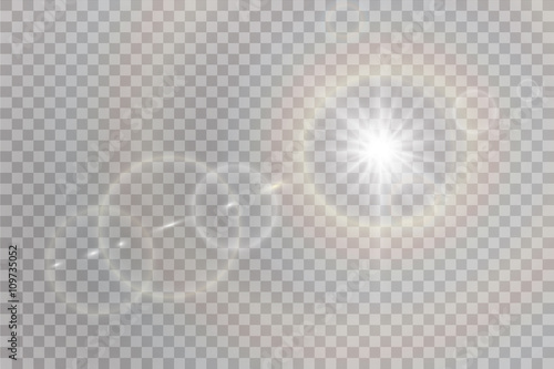 Vector transparent sunlight special lens flare light effect.