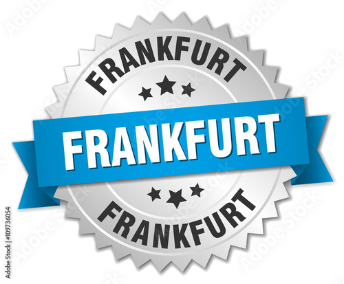 Frankfurt round silver badge with blue ribbon