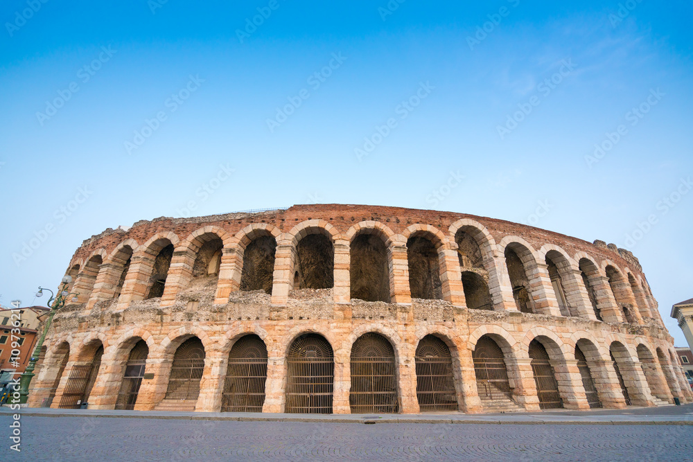 Arena di Verona amphitheatre in the evening, Italy