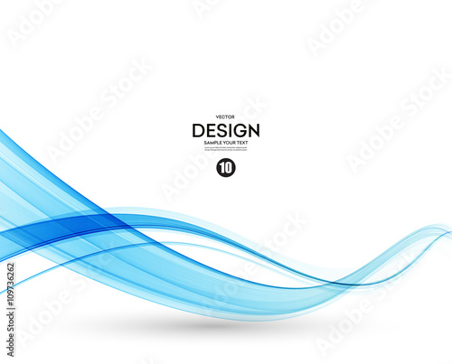 Abstract vector background, blue wavy 