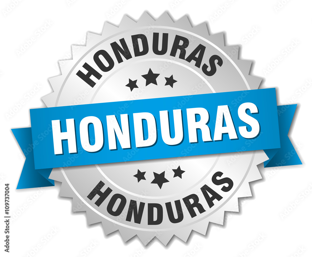 Honduras round silver badge with blue ribbon Honduras round silver badge with blue ribbon
