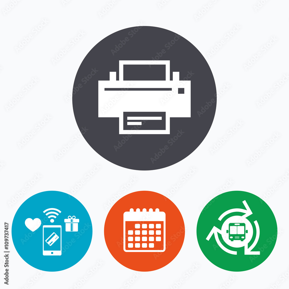 Print sign icon. Printing symbol. Print sign icon. Printing symbol.