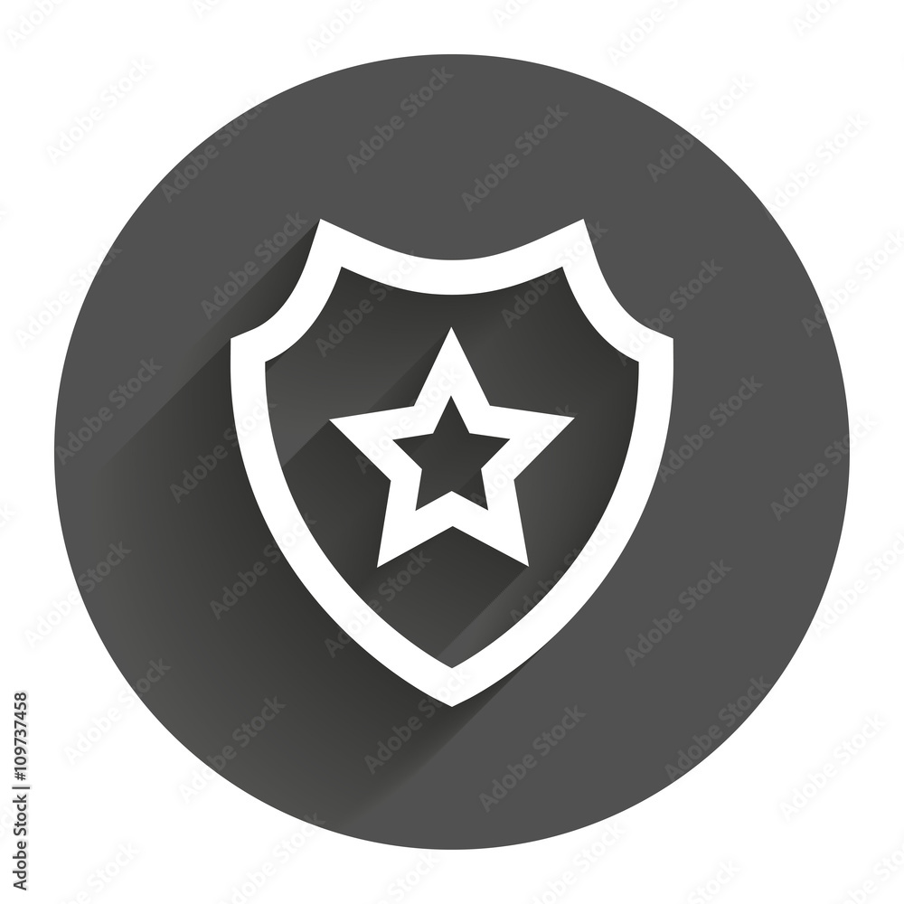 Shield with star icon. Favorite protection.