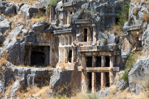 Ancient rock-cut tombs in Myra, Demre, Turkey © Pakhnyushchyy
