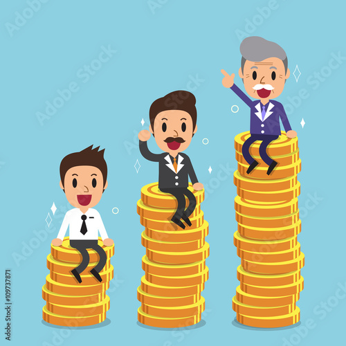 Businessman with retirement money plan