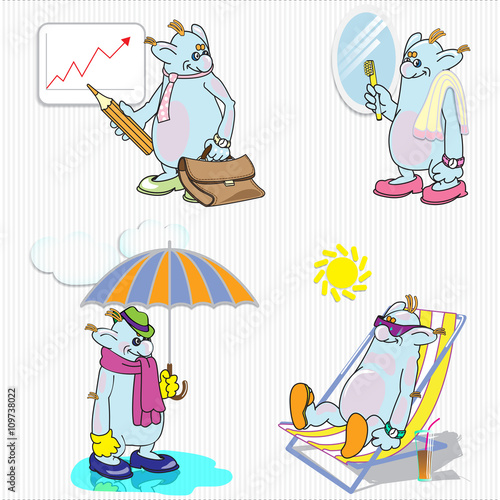 funny little man at work, home and leisure time