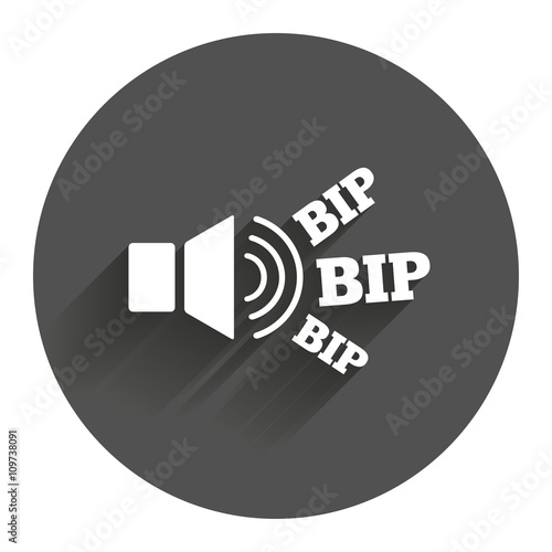 Speaker volume icon. Sound with BIP symbol.