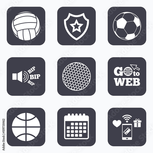 Sport balls. Volleyball, Basketball, Soccer.