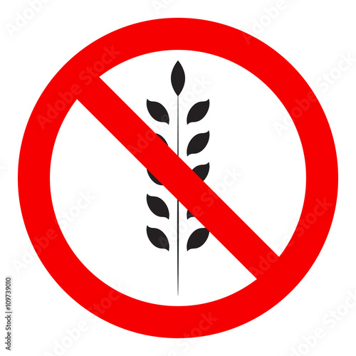 Gluten free label sign, isolated on white background, vector illustration.