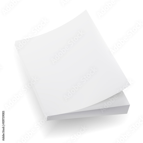 Blank  Mock Up Cover Of Notebook, Magazine, Book, Booklet, Brochure. Illustration Isolated On White Background. Template Ready For Your Design.
