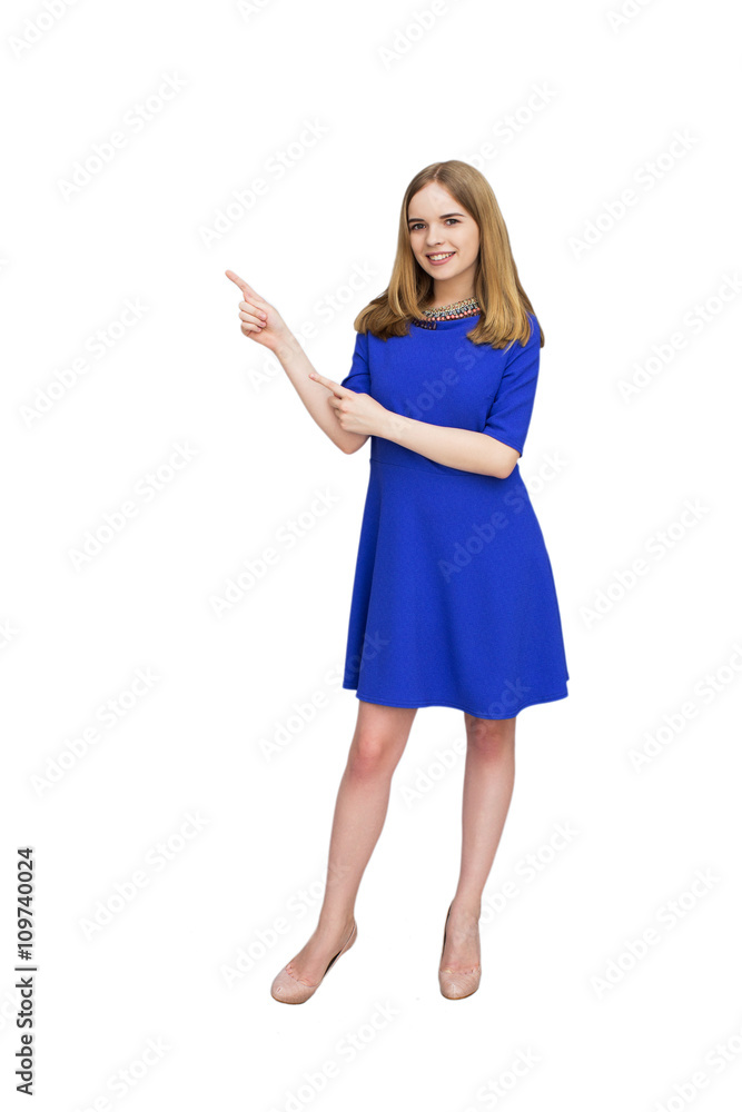 Portrait of woman in blue dress Portrait of woman in blue dress