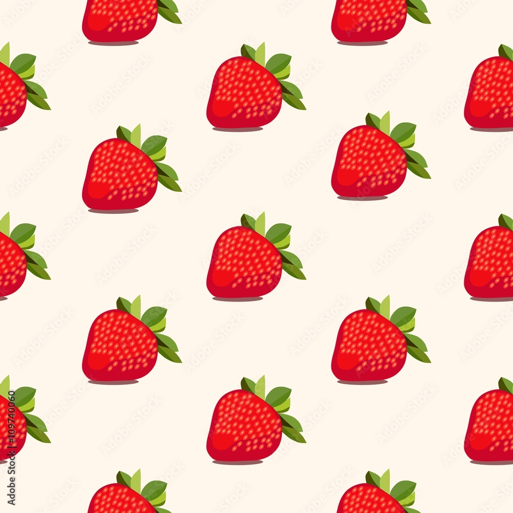 Seamless pattern strawberries white, vector Seamless pattern strawberries white, vector