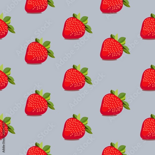 Seamless pattern strawberries blue, vector