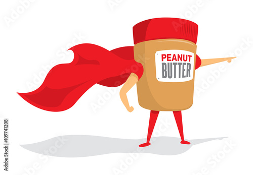 Peanut butter jar super hero with cape