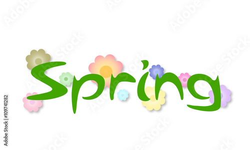 Vector with the word spring