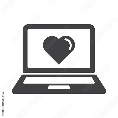 Laptop with heart icon