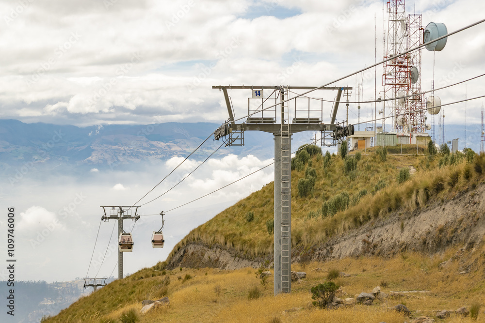 Fototapeta premium Aerial View of Quito from Cableway