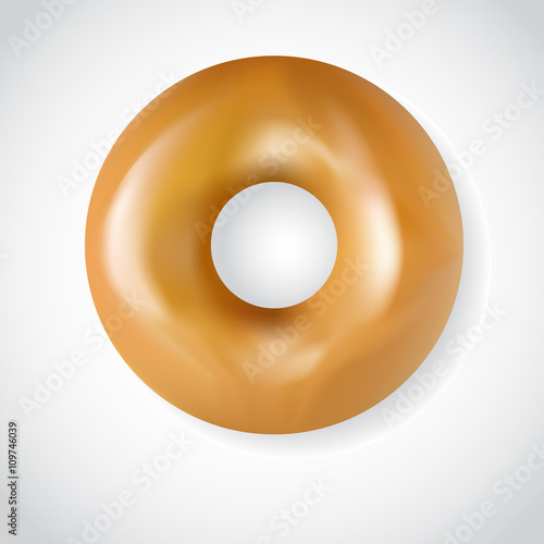 Glazed Donut on White background