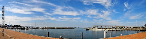 Panoramafoto  Sportboothafen  Yachthafen Marina Wiek  R  gen
