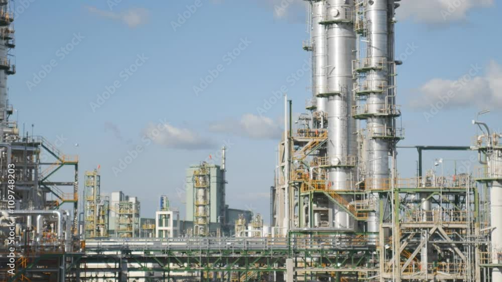 Oil refinery plant with blue sky , Process area structure Oil refinery plant with blue sky , Process area structure