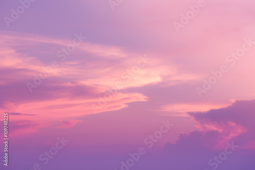 Sweet pastel pink and purple color of sunset sky