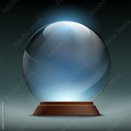 Transparent crystal, glass, magic ball. Stock vector illustratio