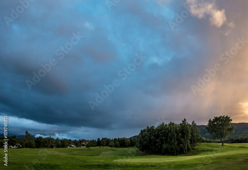 Sunset over Spey Valley Golf and Country Club