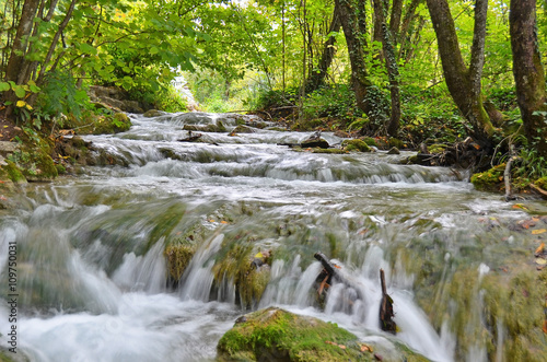 Beautiful waterfall on Plitvice Lake