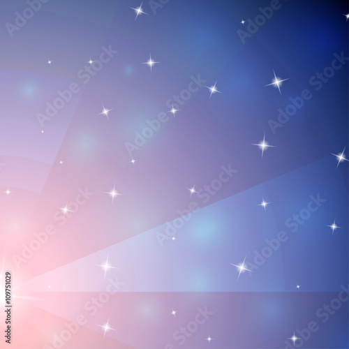 Abstract pink and blue mosaic galaxy with perspective