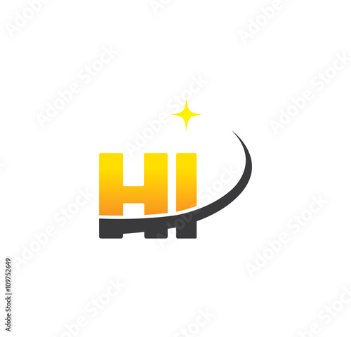 hi initial with swoosh and star