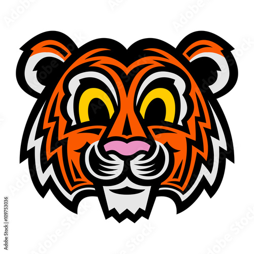 Fototapeta Naklejka Na Ścianę i Meble -  Cute Cartoon Tiger Cat