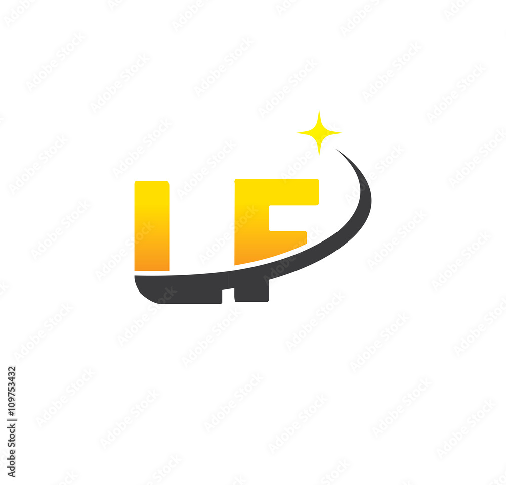 lf initial with swoosh and star lf initial with swoosh and star