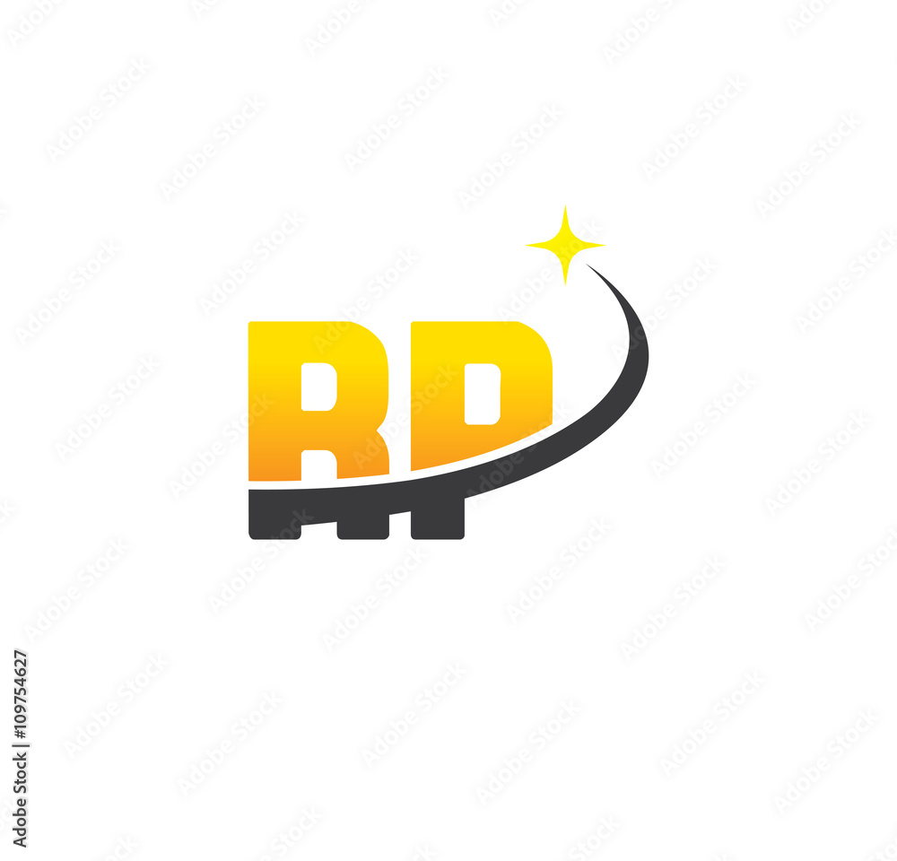 Fototapeta premium rp initial with swoosh and star
