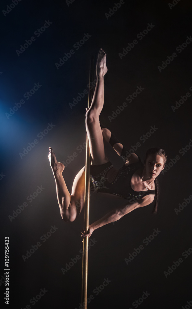 Beautiful slim girl with pylon Beautiful slim girl with pylon