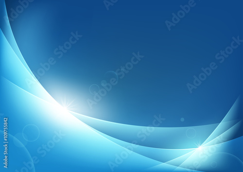 Blue Abstract Background with Light Effects - Illustration, Vector